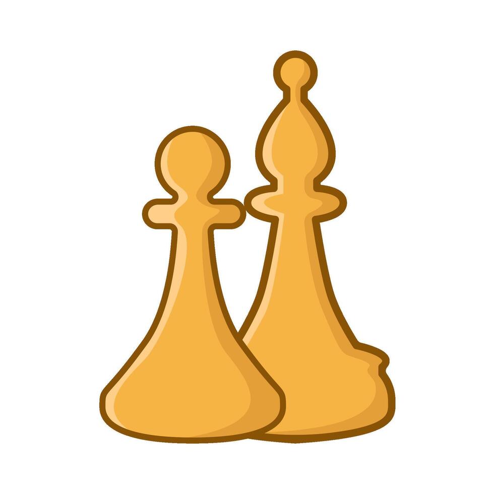 pawn chess with bishop chess illustration vector