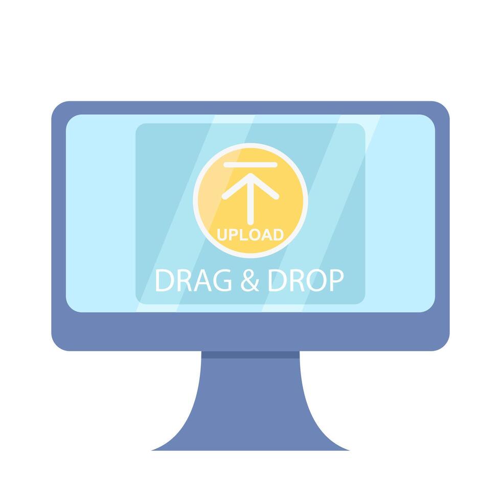 upload drag and drop in computer illustration vector