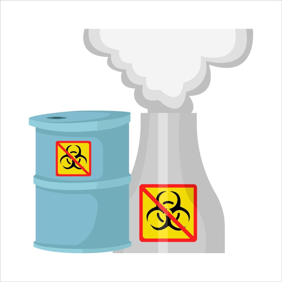 no radiation in drum with no radiation in chimney illustration vector