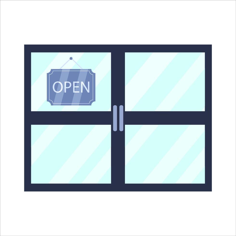 open hanging with in door illustration vector