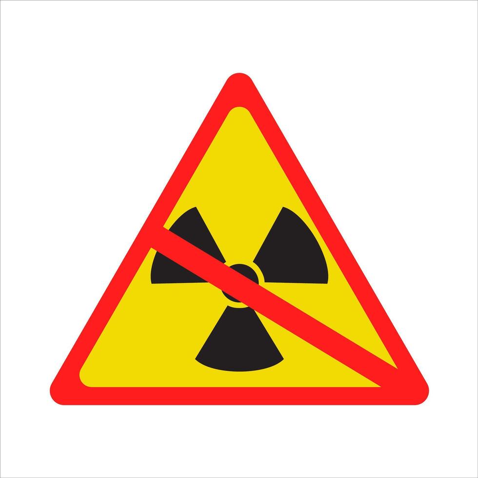 radiation in no sign board illustration vector