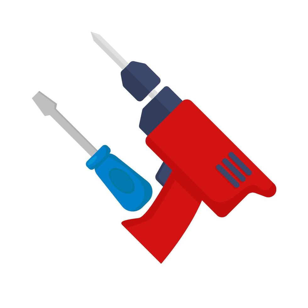 drill with screwdriver illustration vector