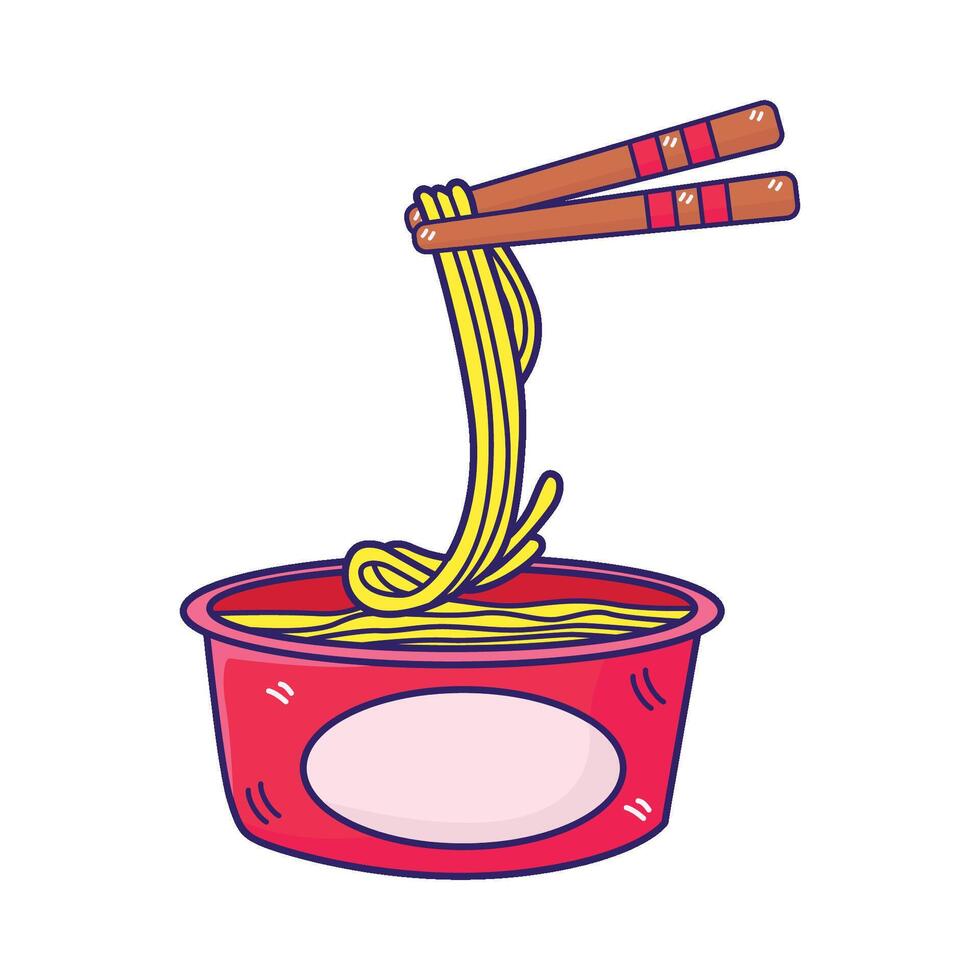 ilustración de instante fideos vector