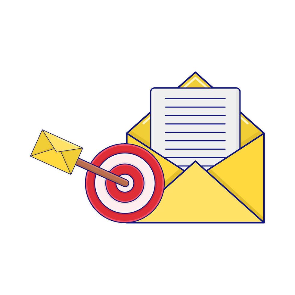 mail arrow in  arrow board with email illustration vector