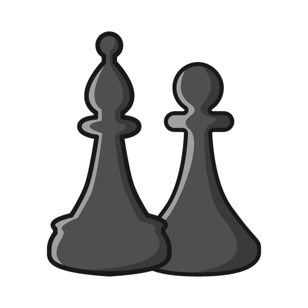 bishop chess with pawn  chess illustration vector