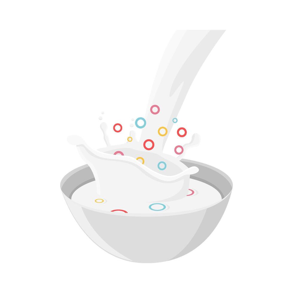 cereal in bowl illustration vector