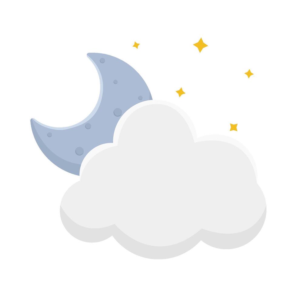 moon cloud with sparkle illustration vector