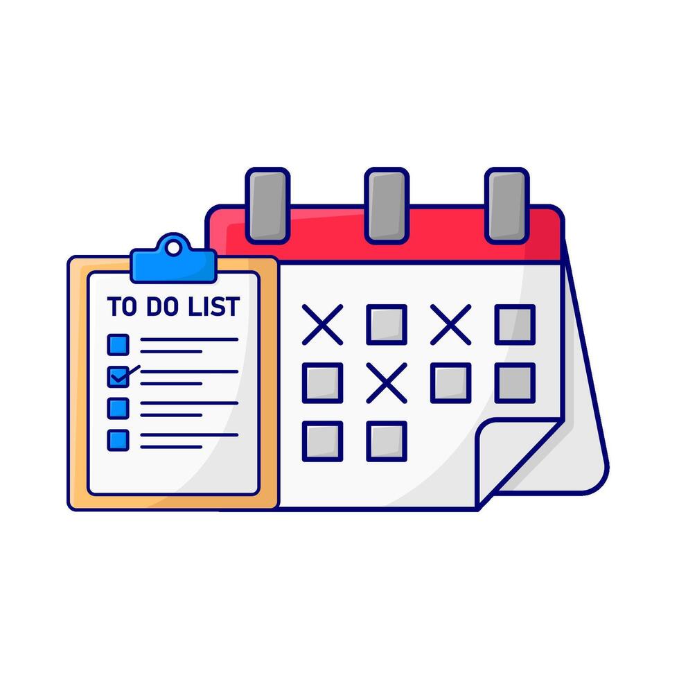 calendar with to do list illustration vector