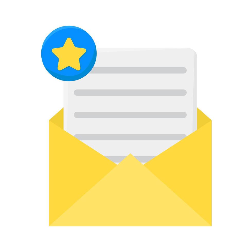 email with star illustration vector