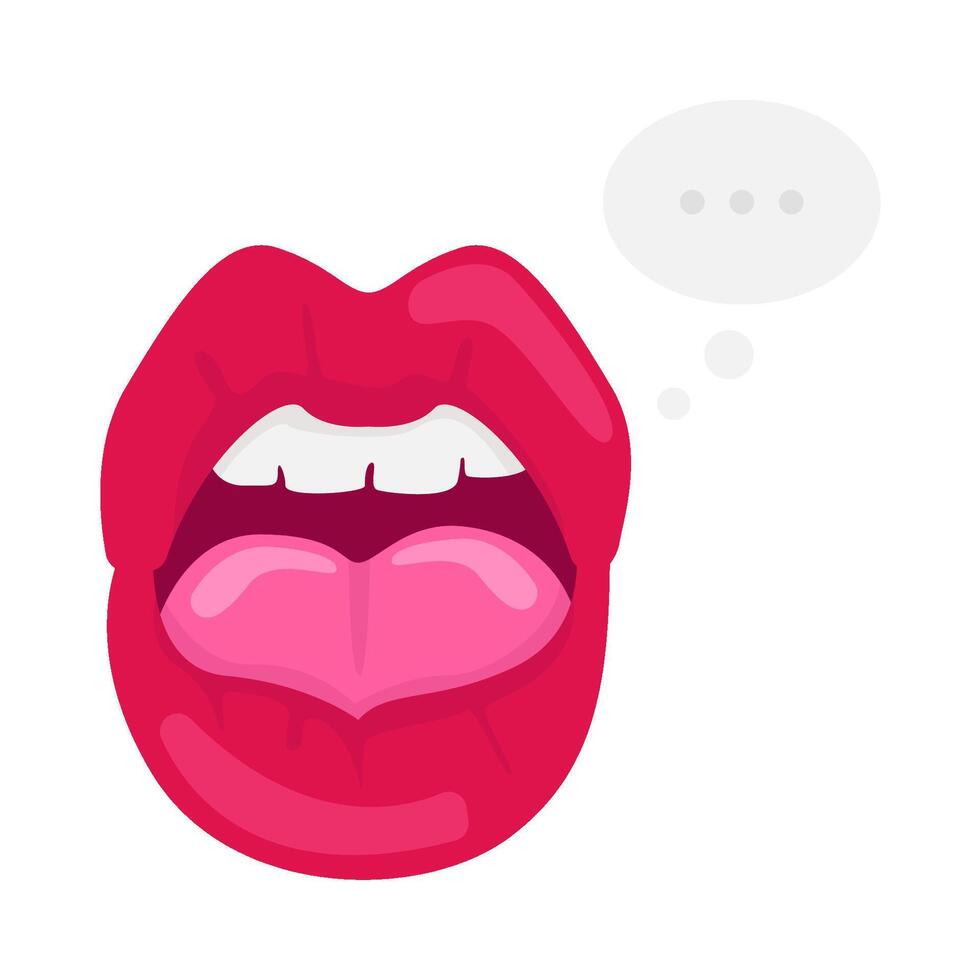 labios rosado mujer con habla burbuja ilustración vector