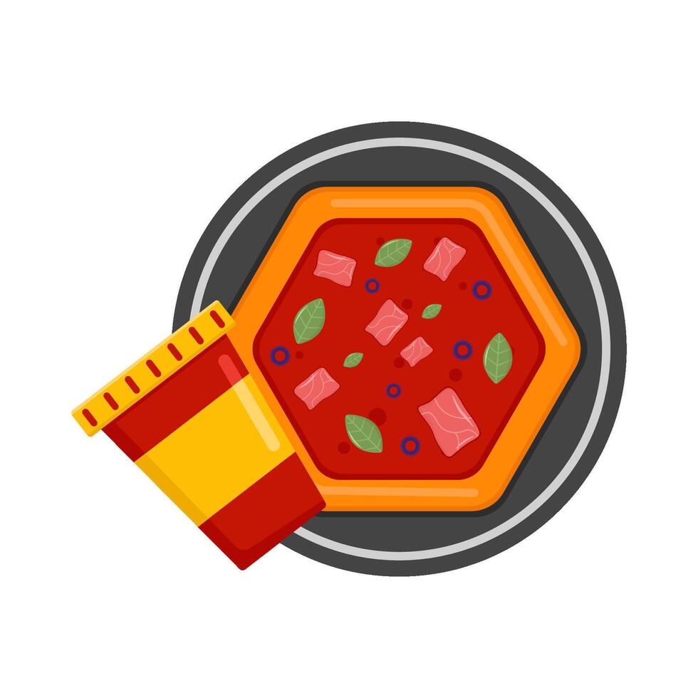 Illustration of pizza and soda vector