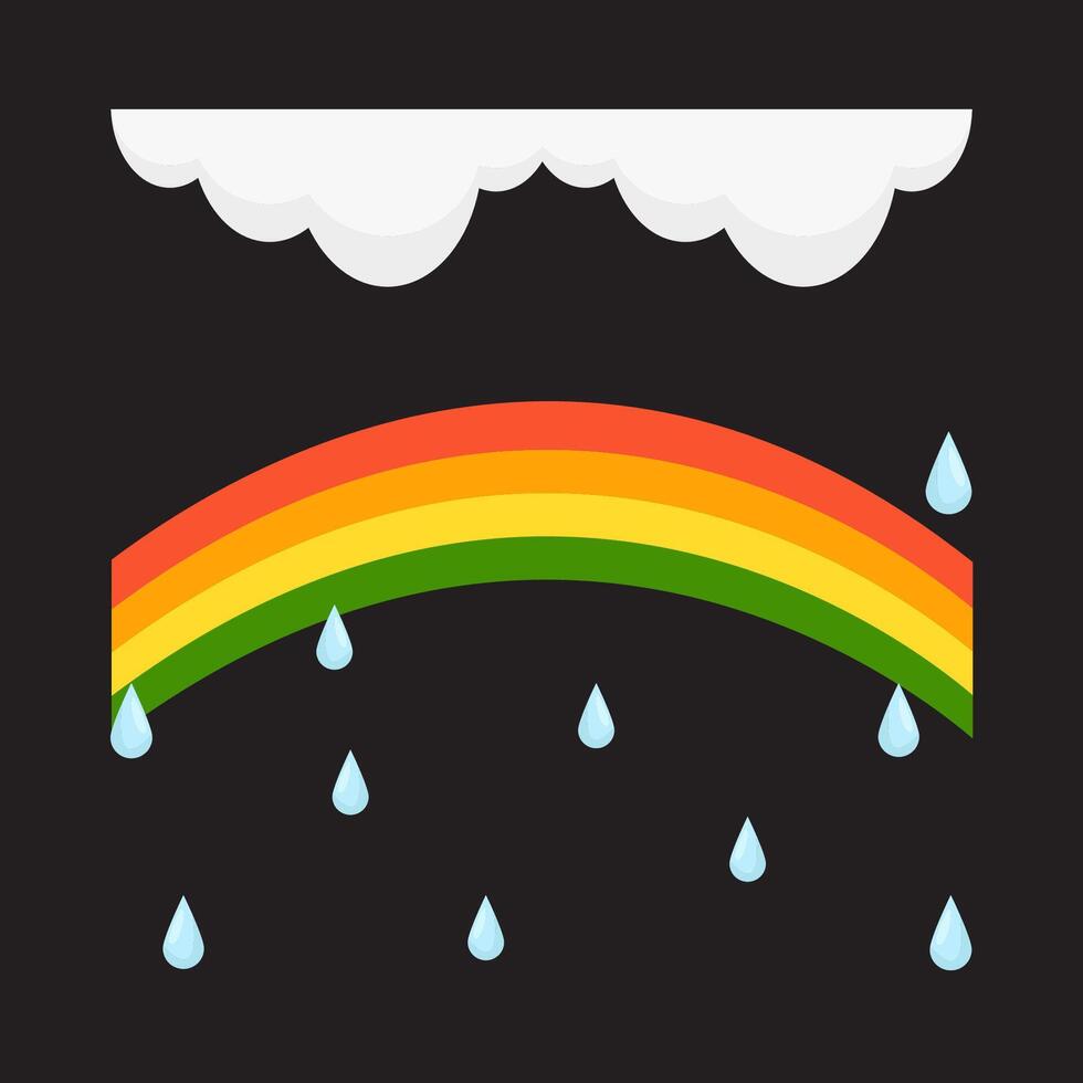 rain with rainbow illustration vector