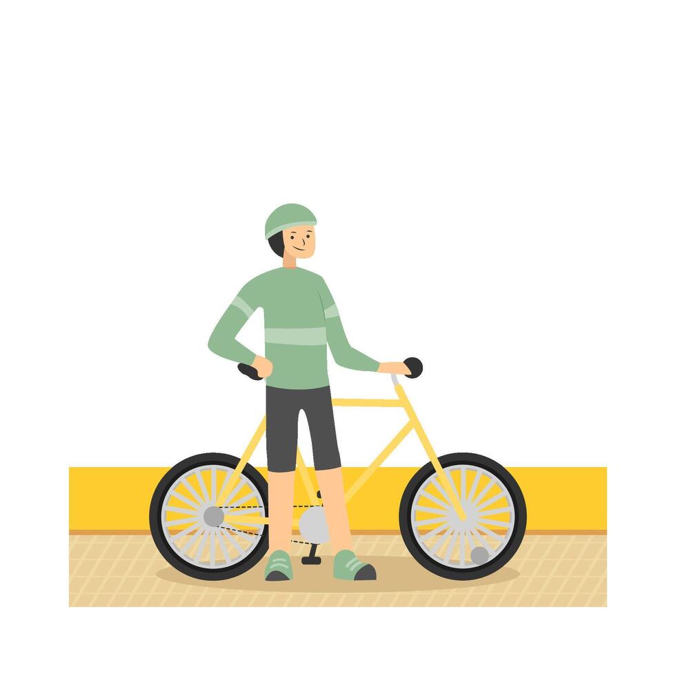 persona con bicicleta ilustración vector