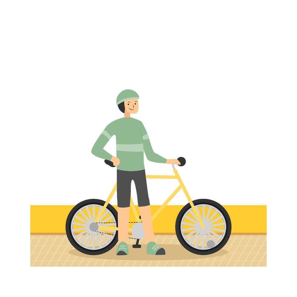 person with bicycle illustration vector