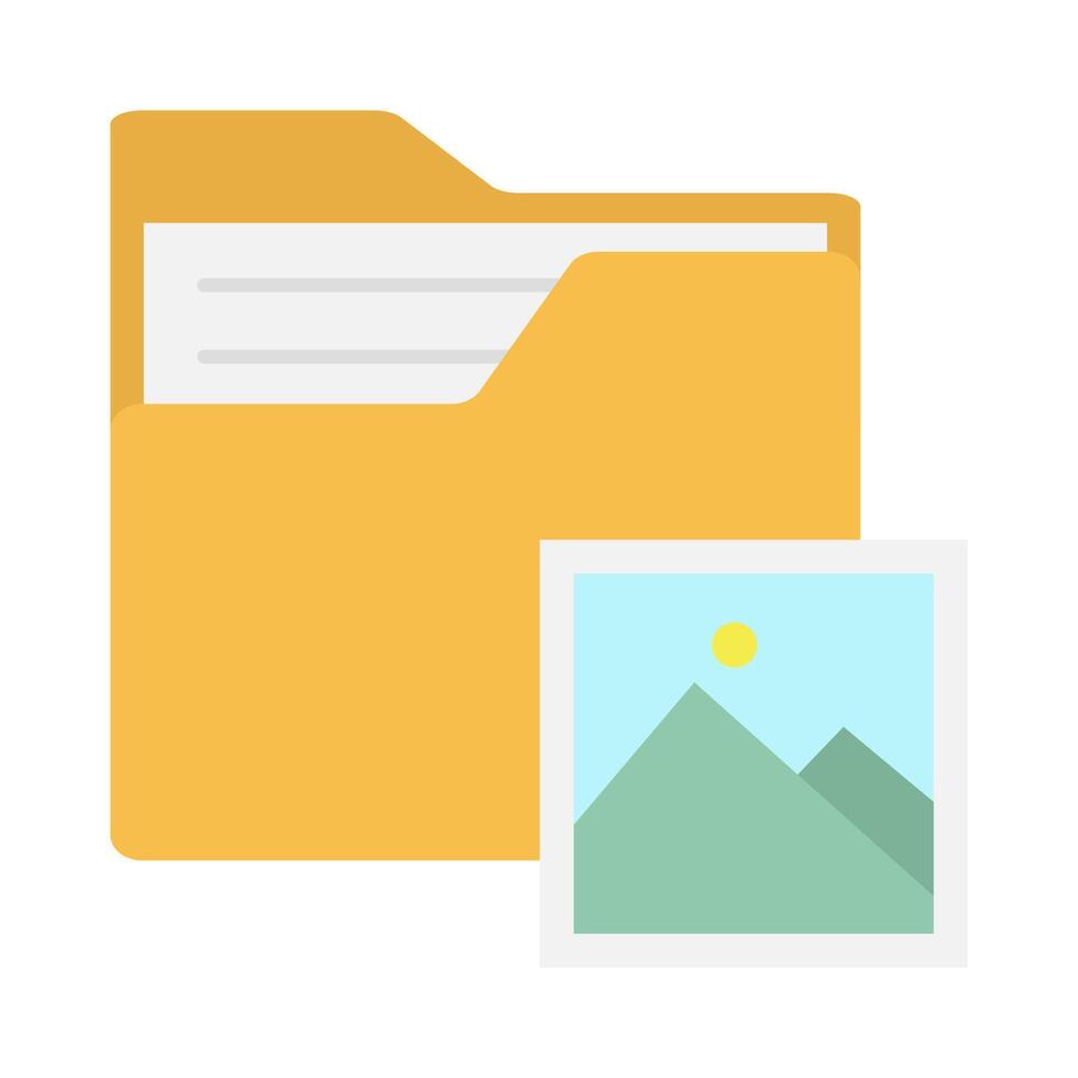 file in folder with picture illustration vector