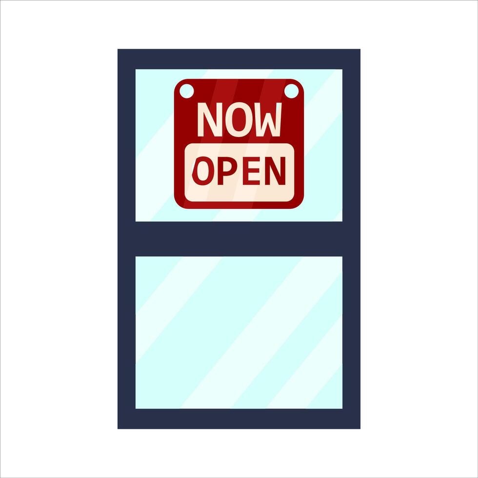 now open in door illustration vector