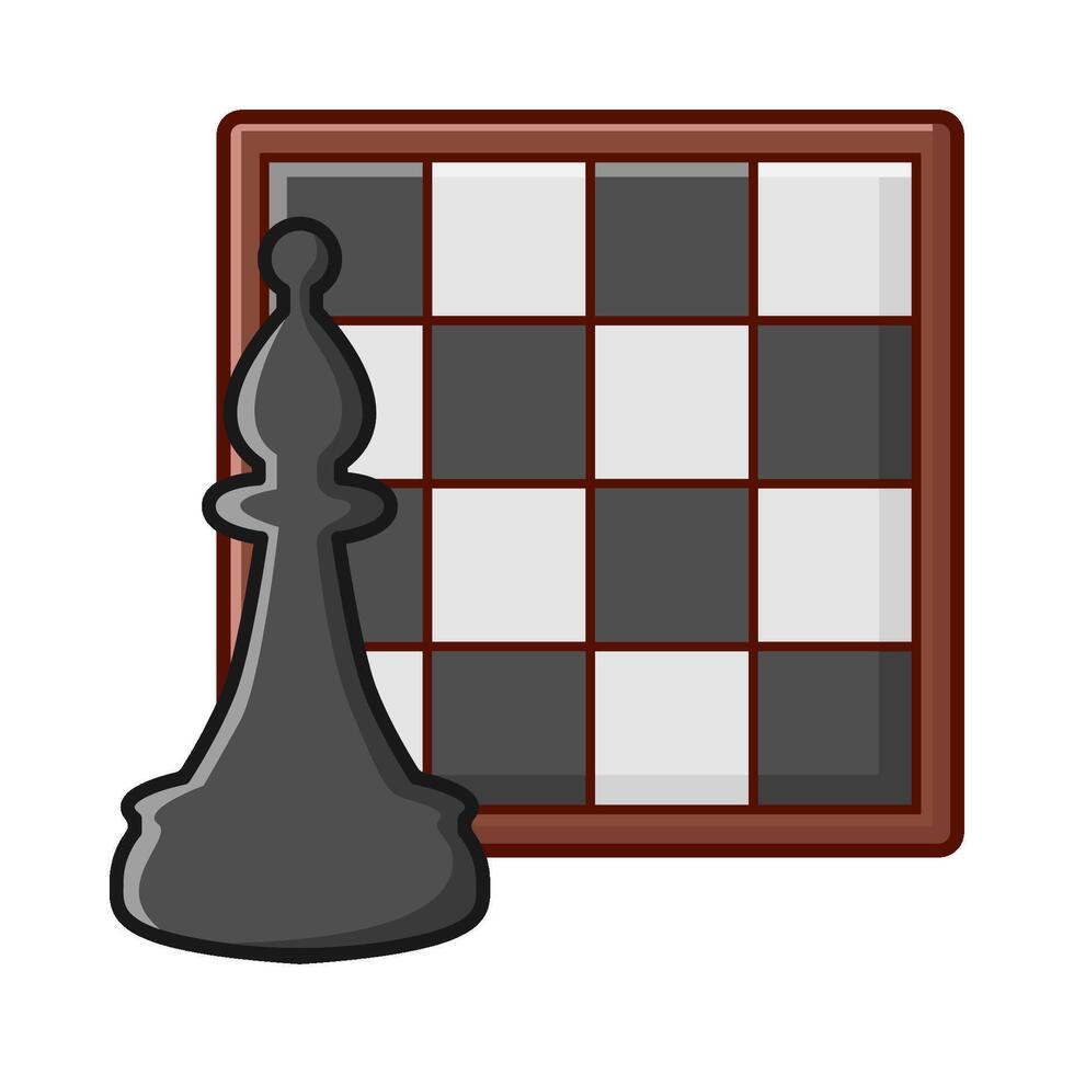 obispo ajedrez con tablero ajedrez ilustración vector
