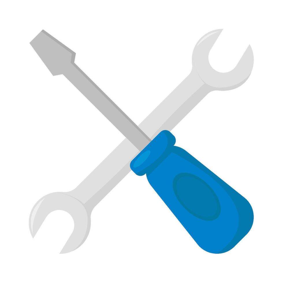 screwdriver with wrench tools illustration vector