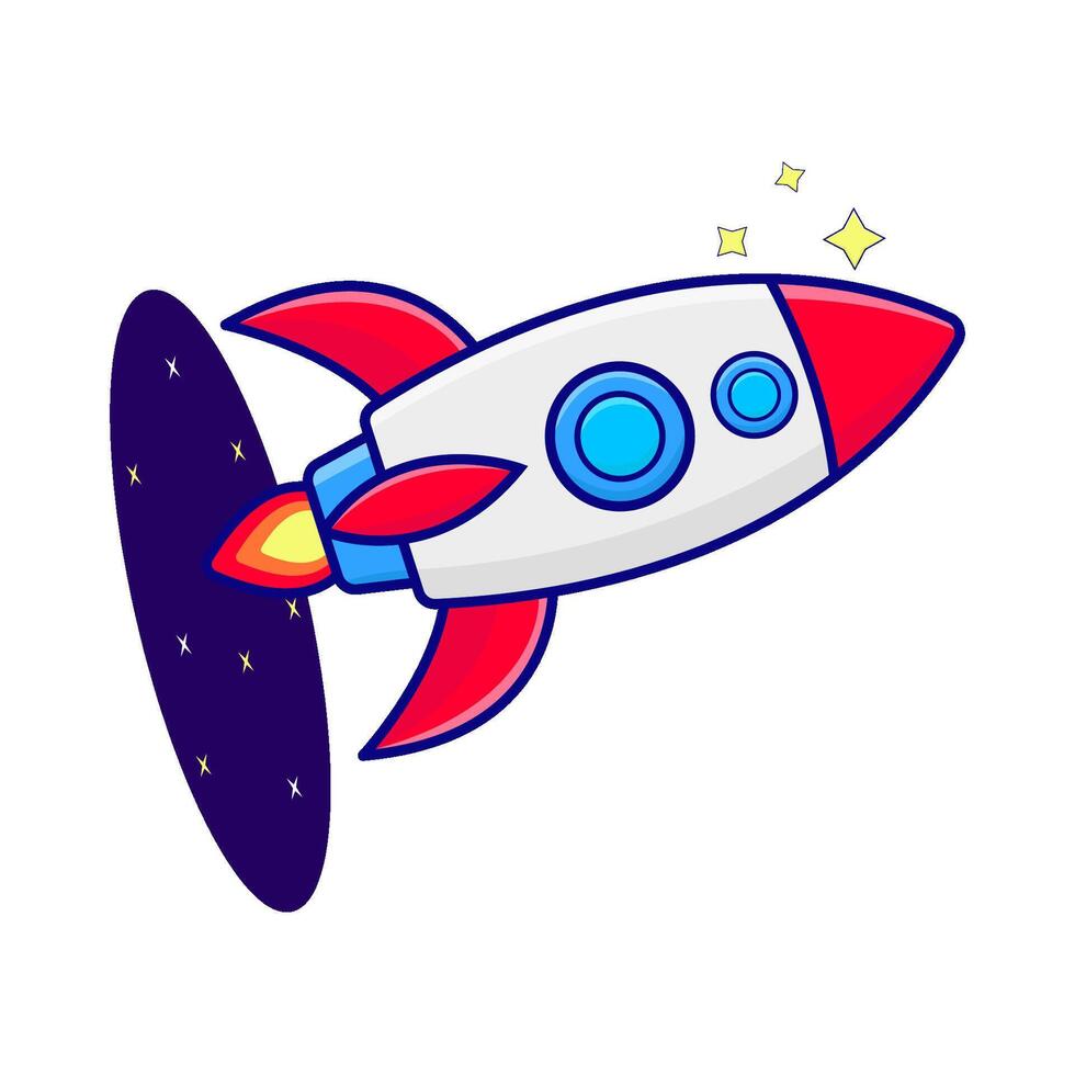 rocket fly illustration vector