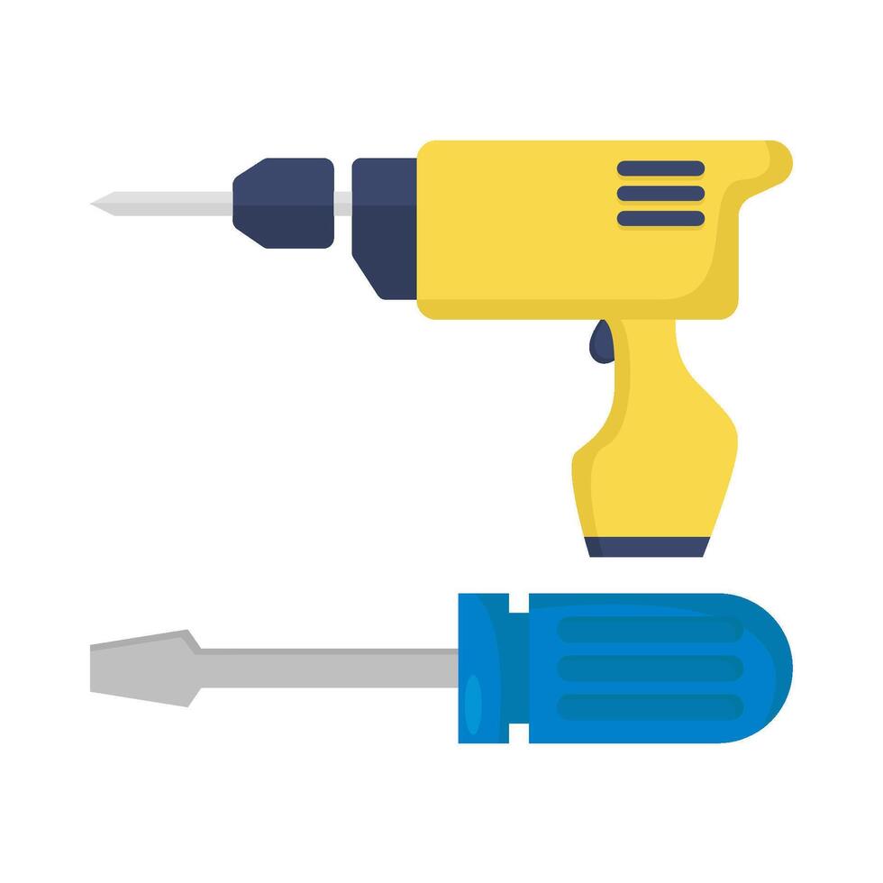 drill with screwdriver illustration vector