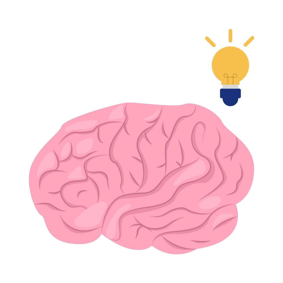 brainstorming  with lamp idea illustration vector