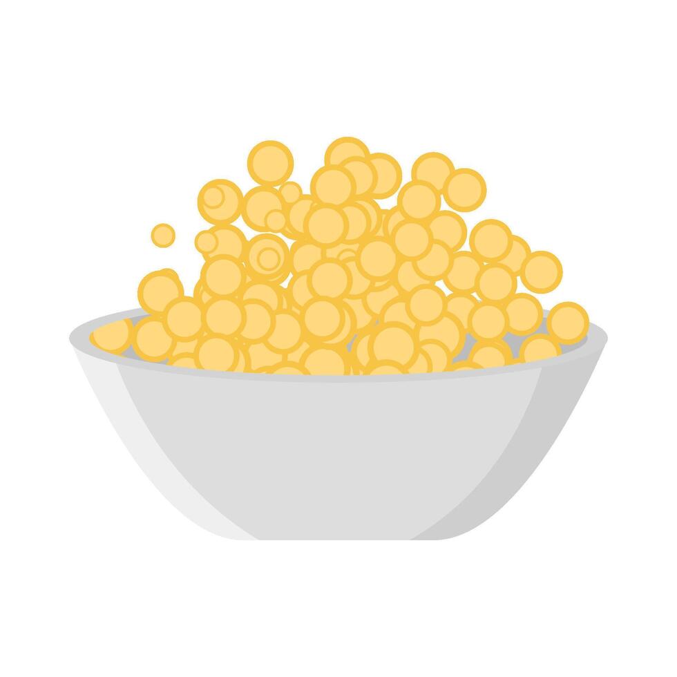 cereal Leche en cuenco ilustración vector