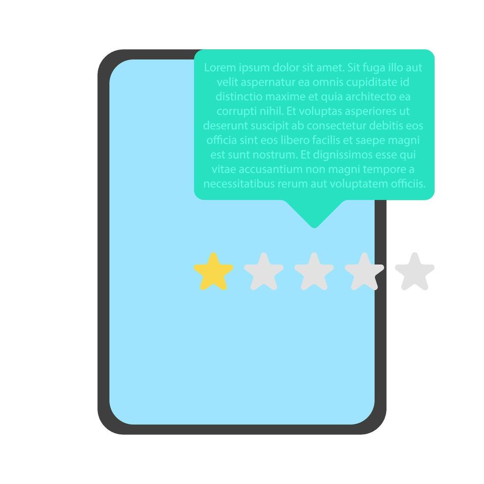 review star with comment in tab illustration vector