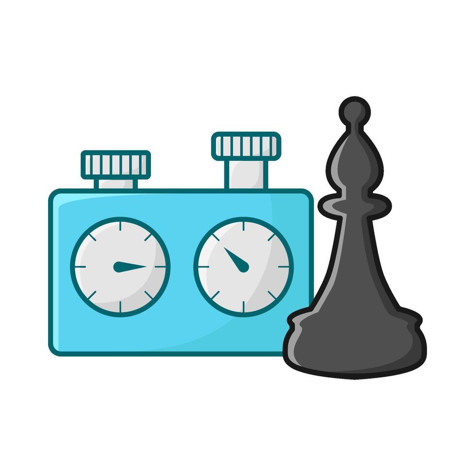 time with time chess illustration vector