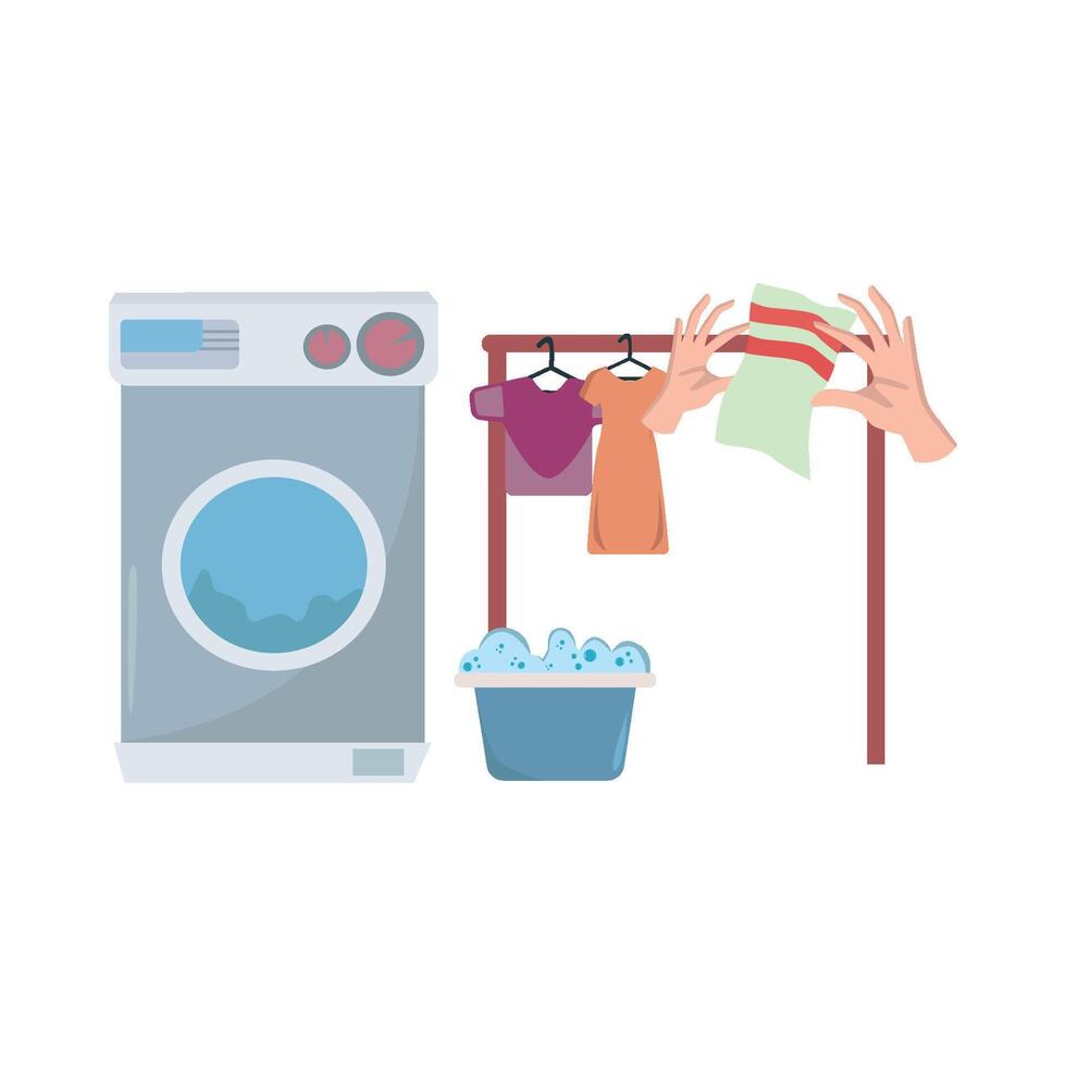 ilustración de la lavadora vector