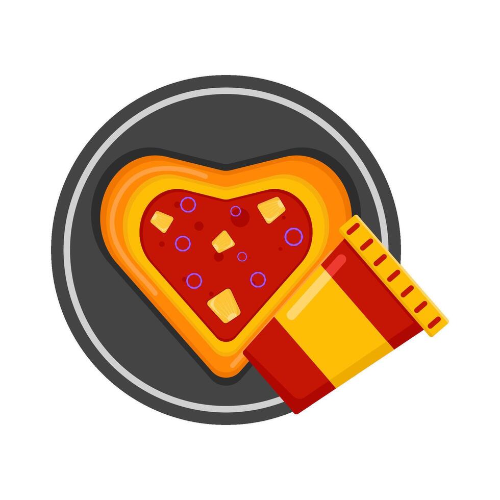 Illustration of pizza and soda vector