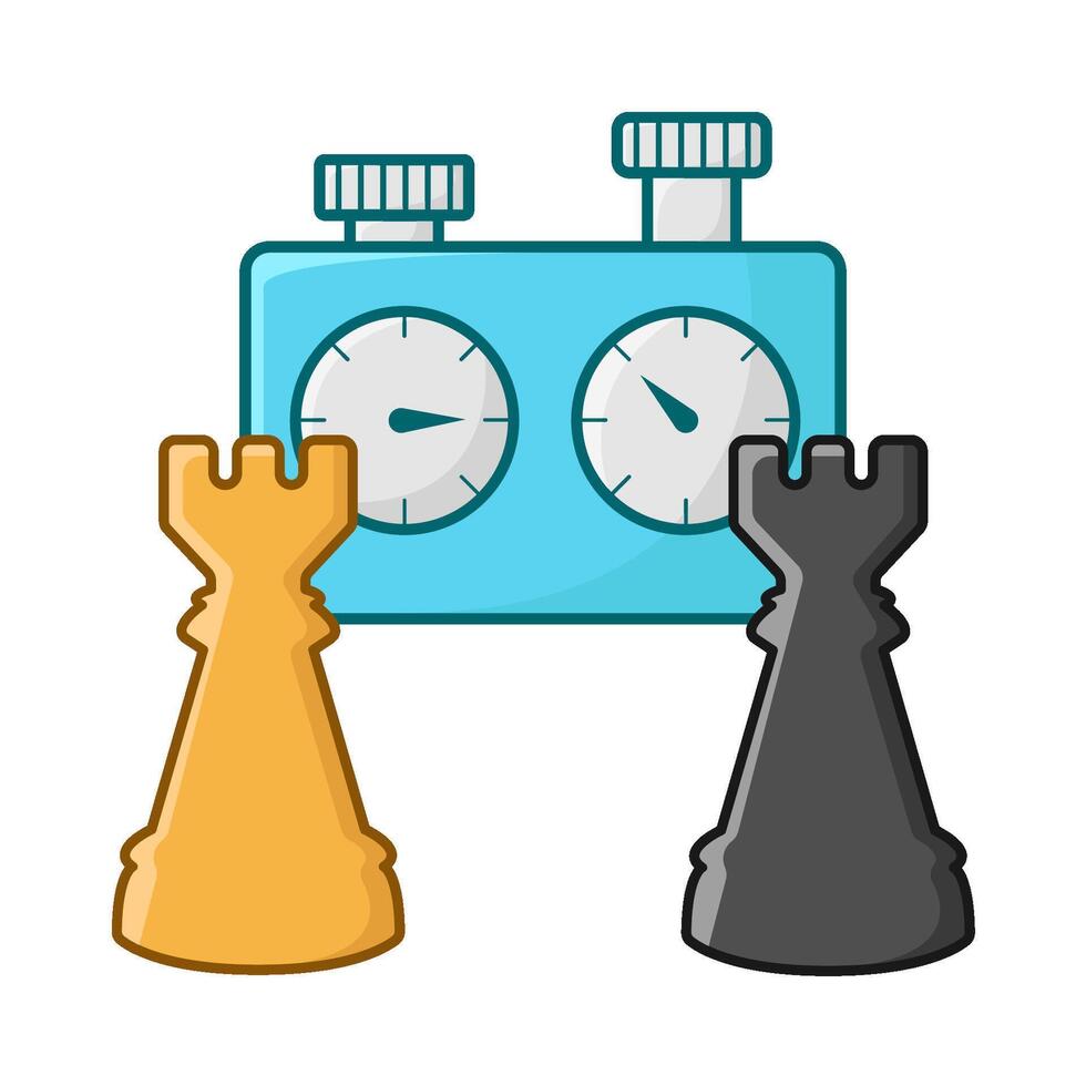 time with rook chess illustration vector