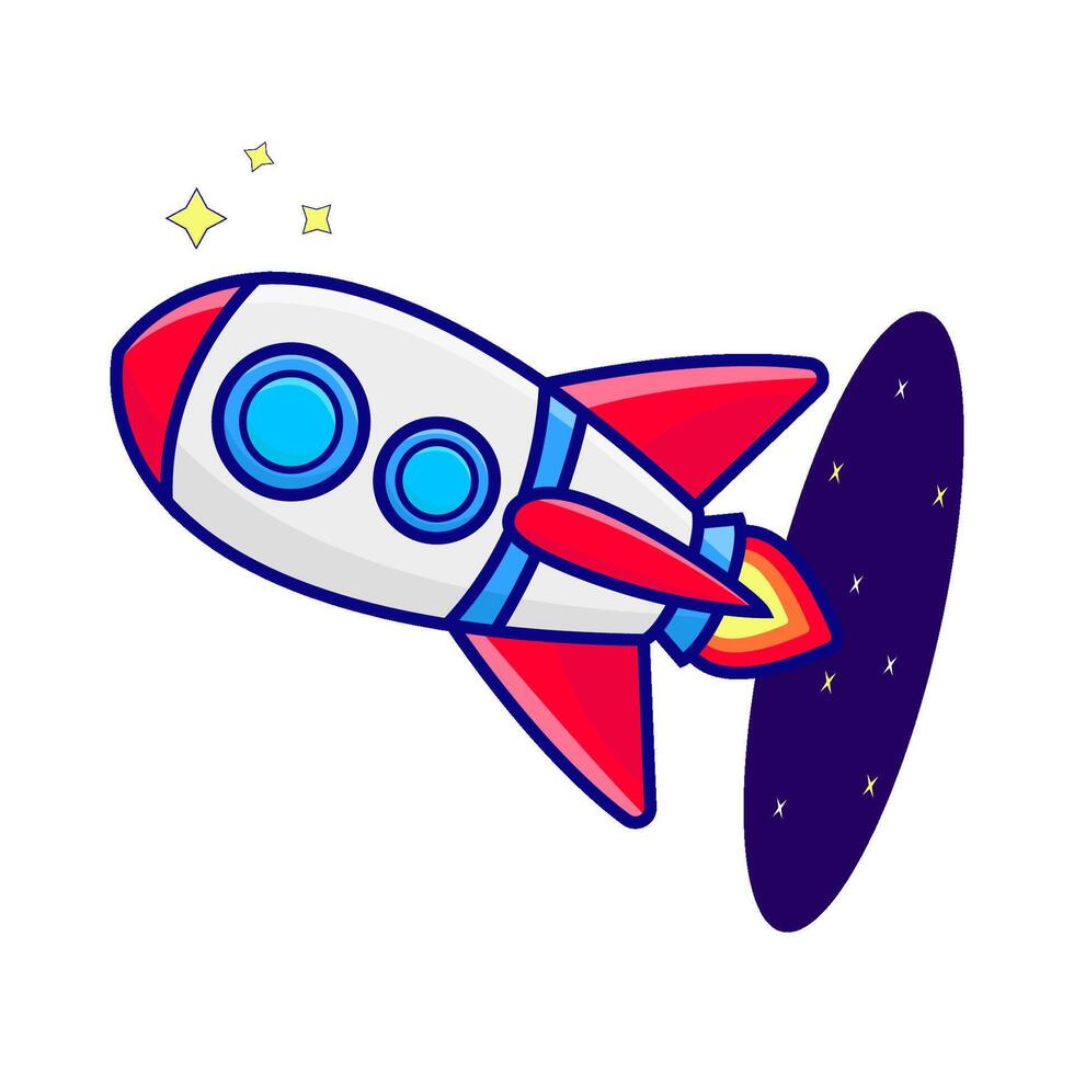 rocket fly illustration vector