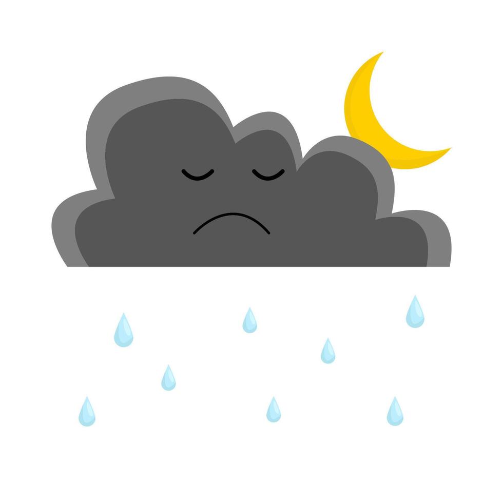 night cloud rain illustration vector