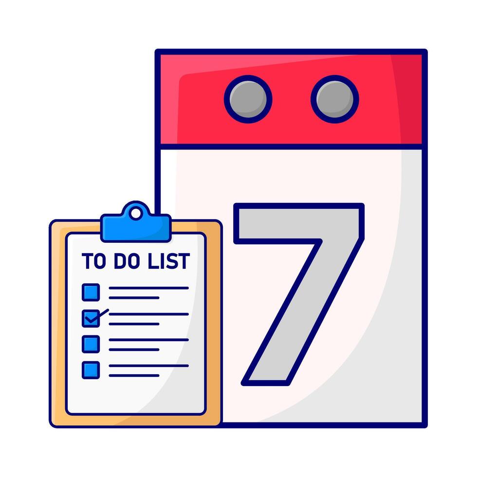 calendar with to do list illustration vector