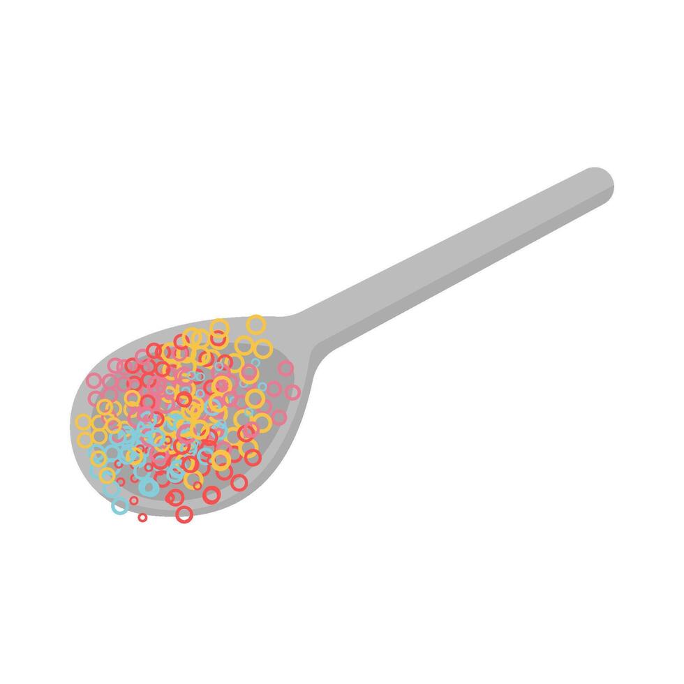 cereal in spoon illustration vector