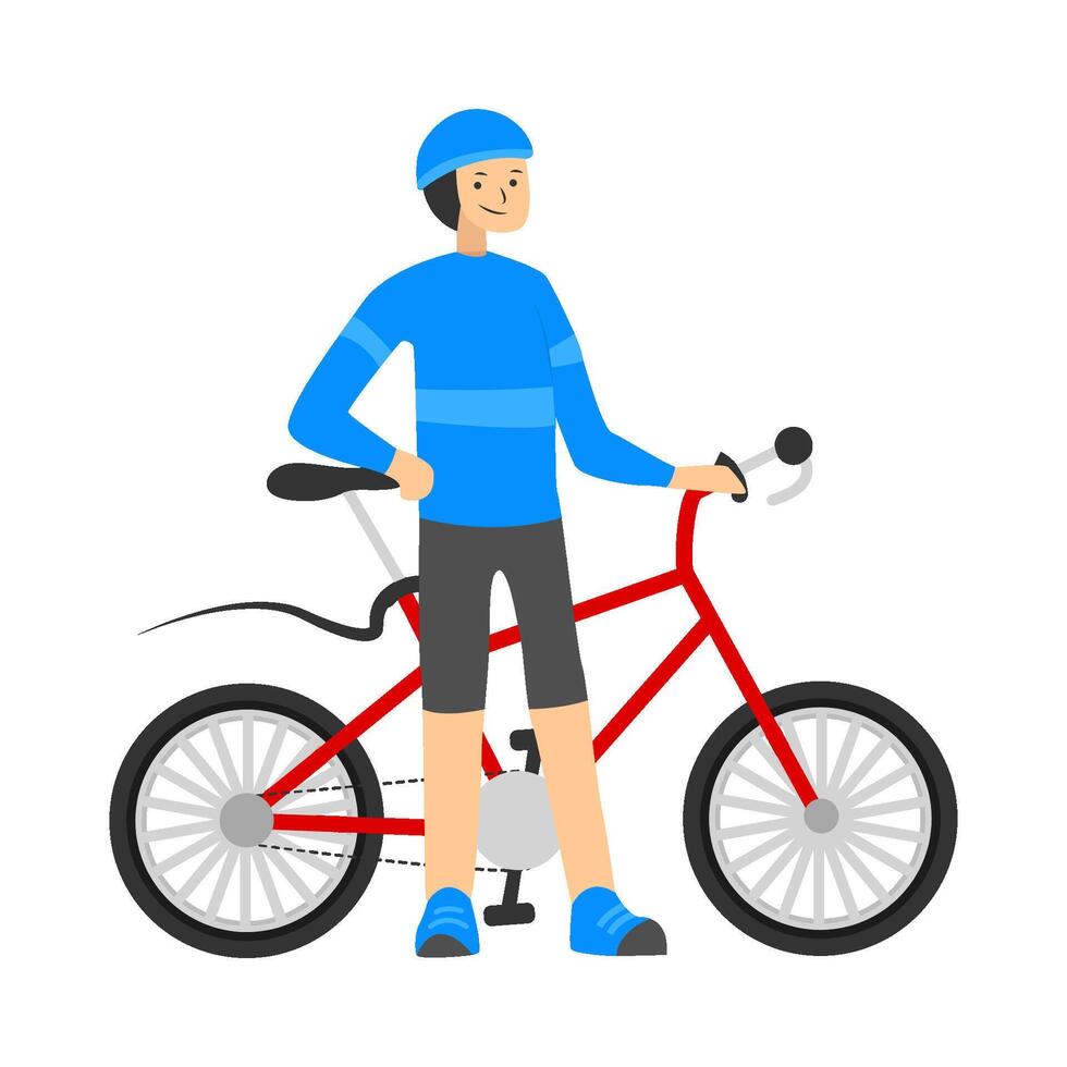 person with bicycle illustration vector