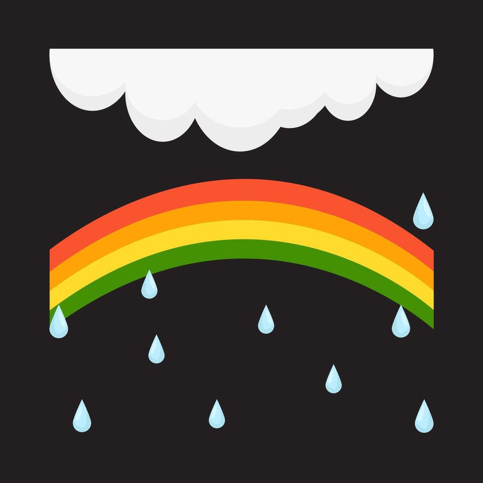 lluvia con arco iris ilustración vector