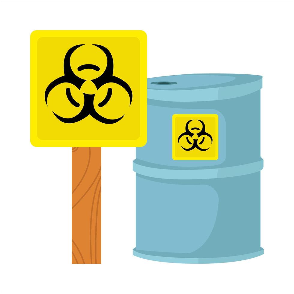 radiation in board with radiation in drum illustration vector