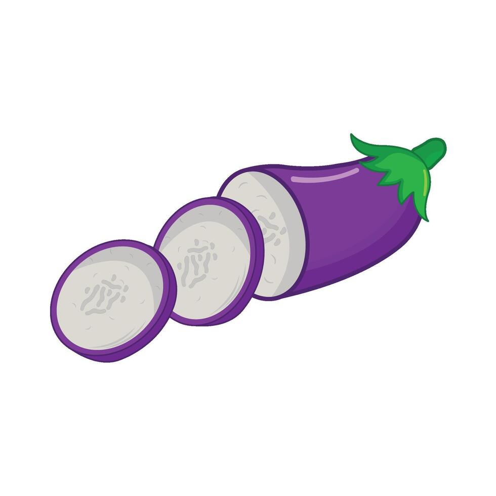 eggplant slice illustration vector