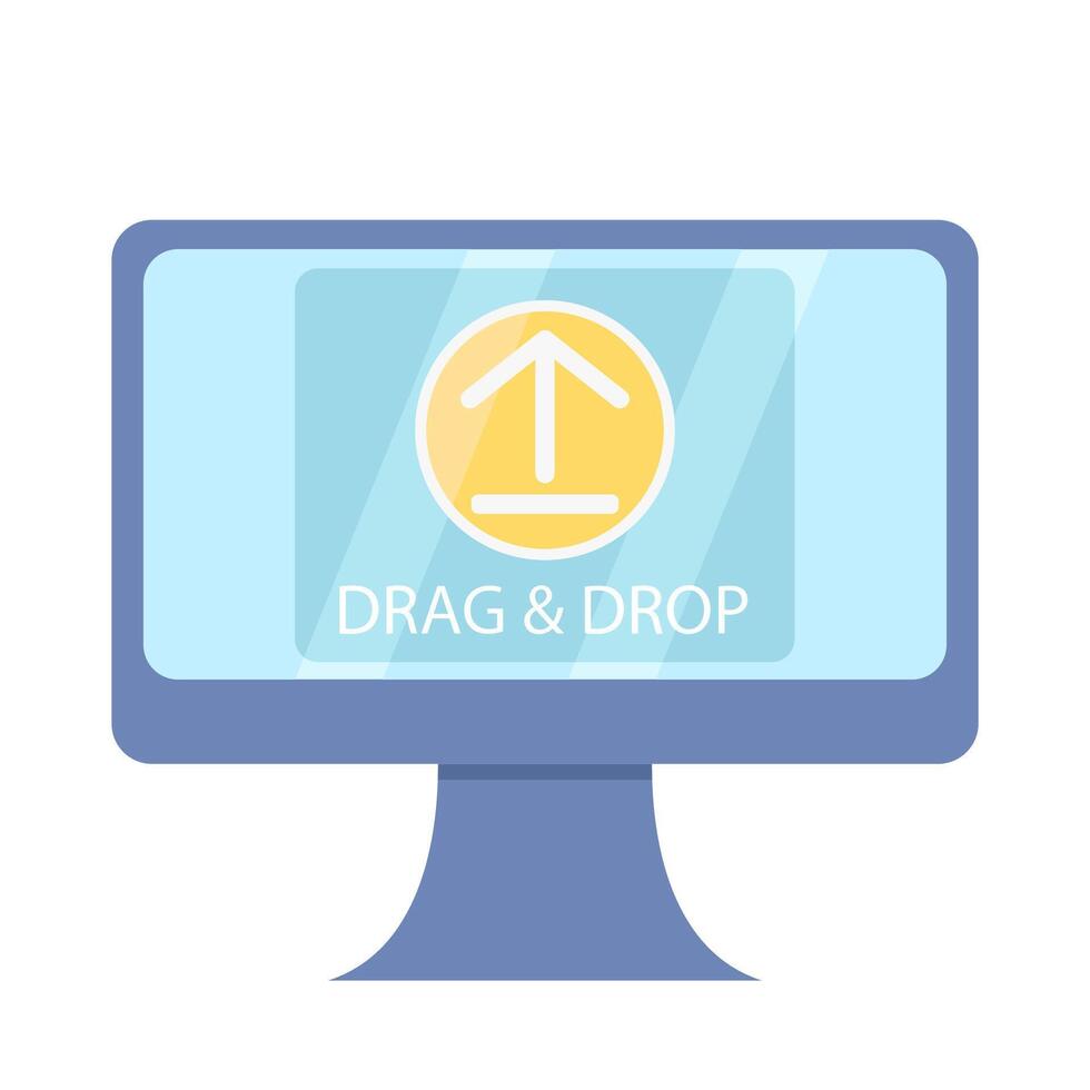 upload drag and drop in computer illustration vector