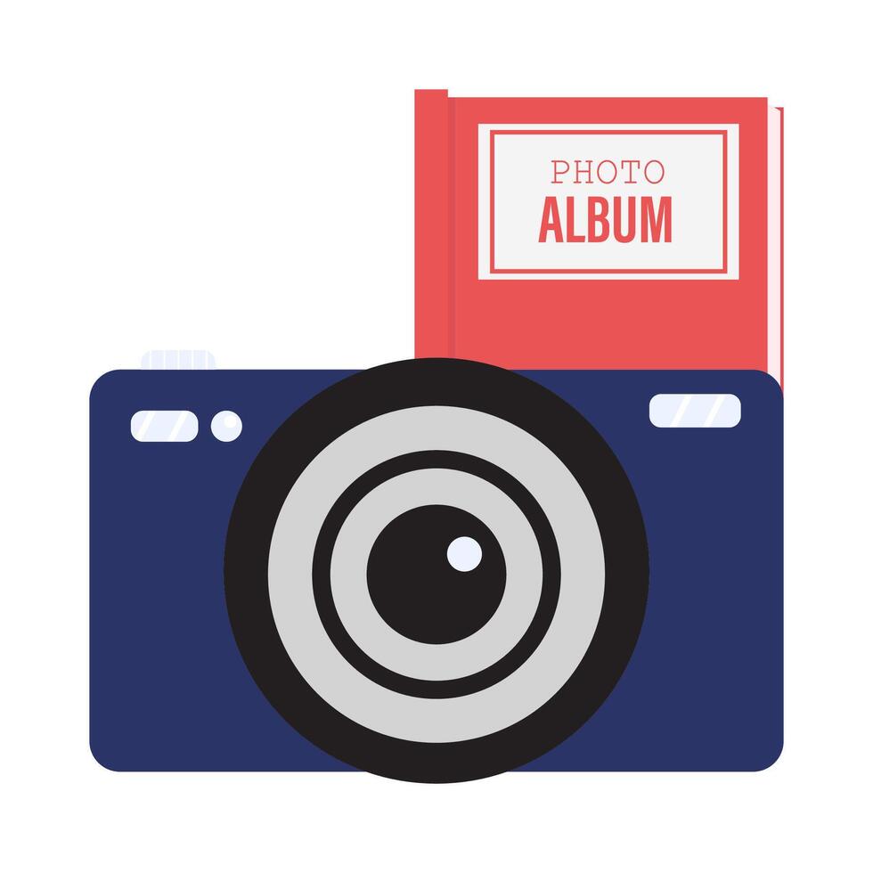 camera photo with album photo illustration vector