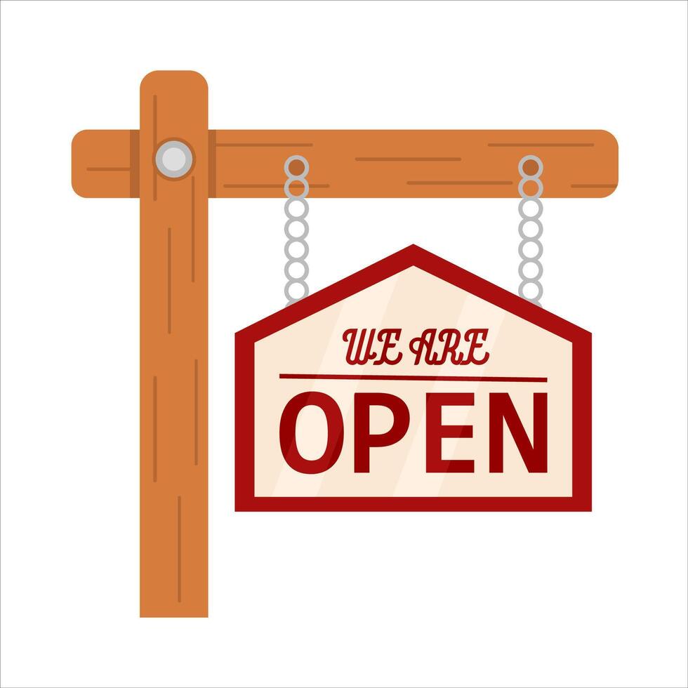 open board hanging illustration vector