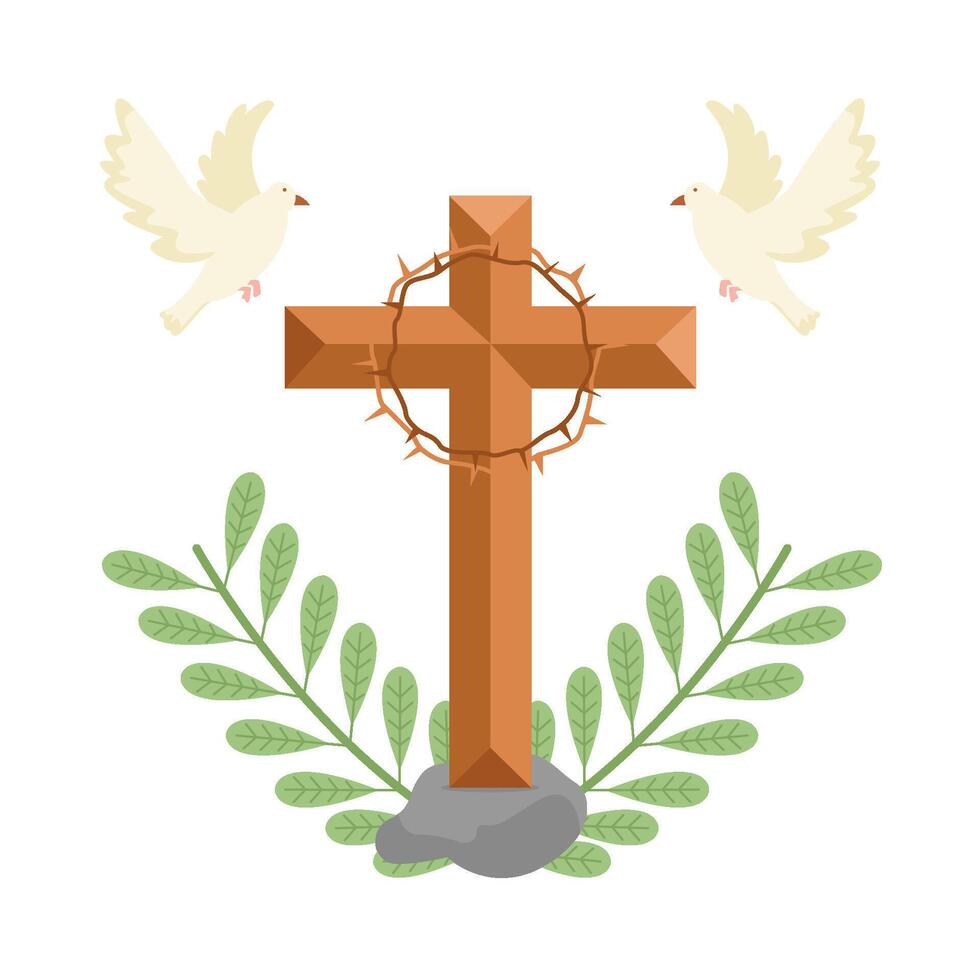 christian cross religious  illustration vector