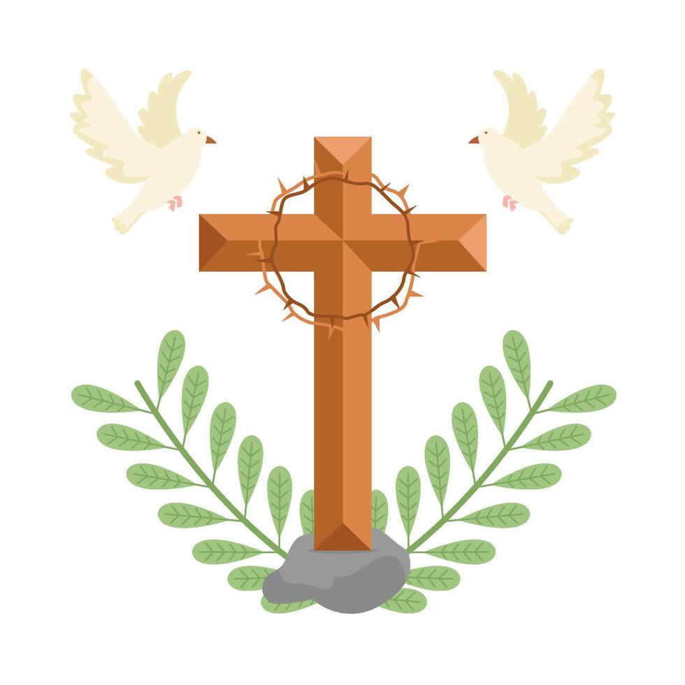 christian cross religious  illustration vector