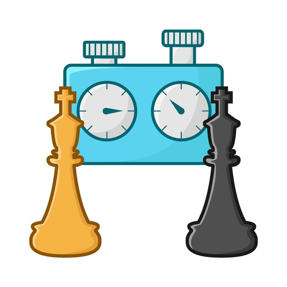 king chess with time illustration vector