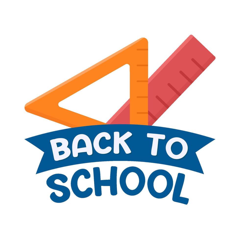 back to school text  with stationary illustration vector