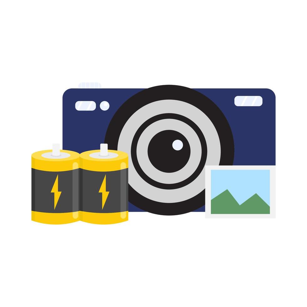 camera photo with battery illustration vector