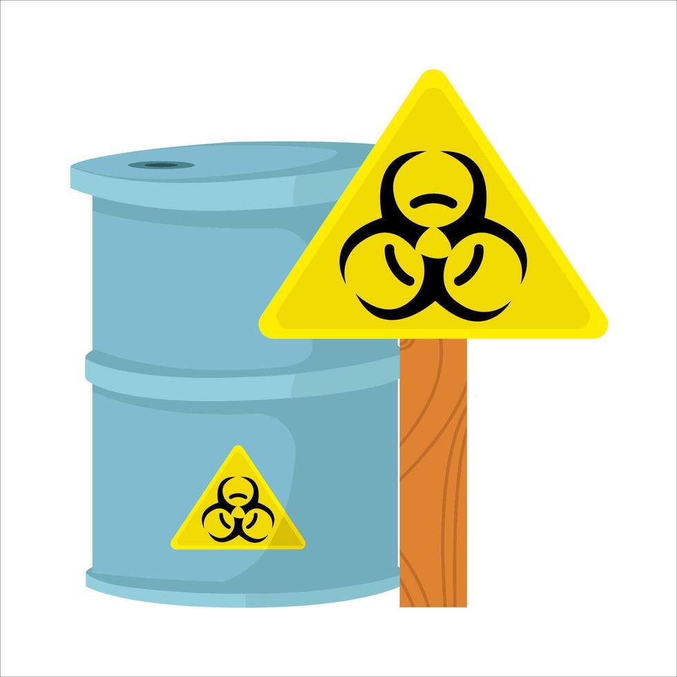 radiation in board with radiation in drum illustration vector