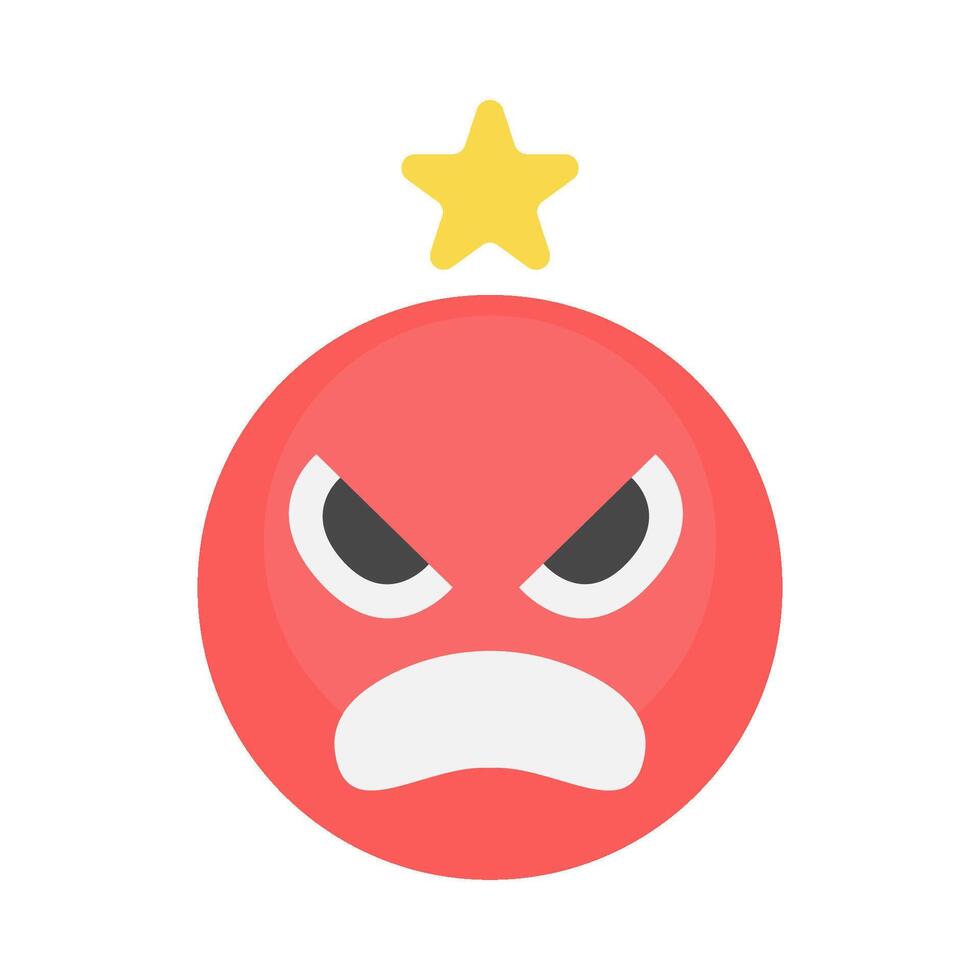 revisión malo estrella con emoji ilustración vector