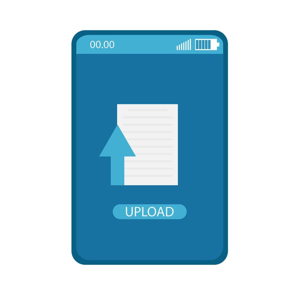 upload file in mobile phone illustration vector